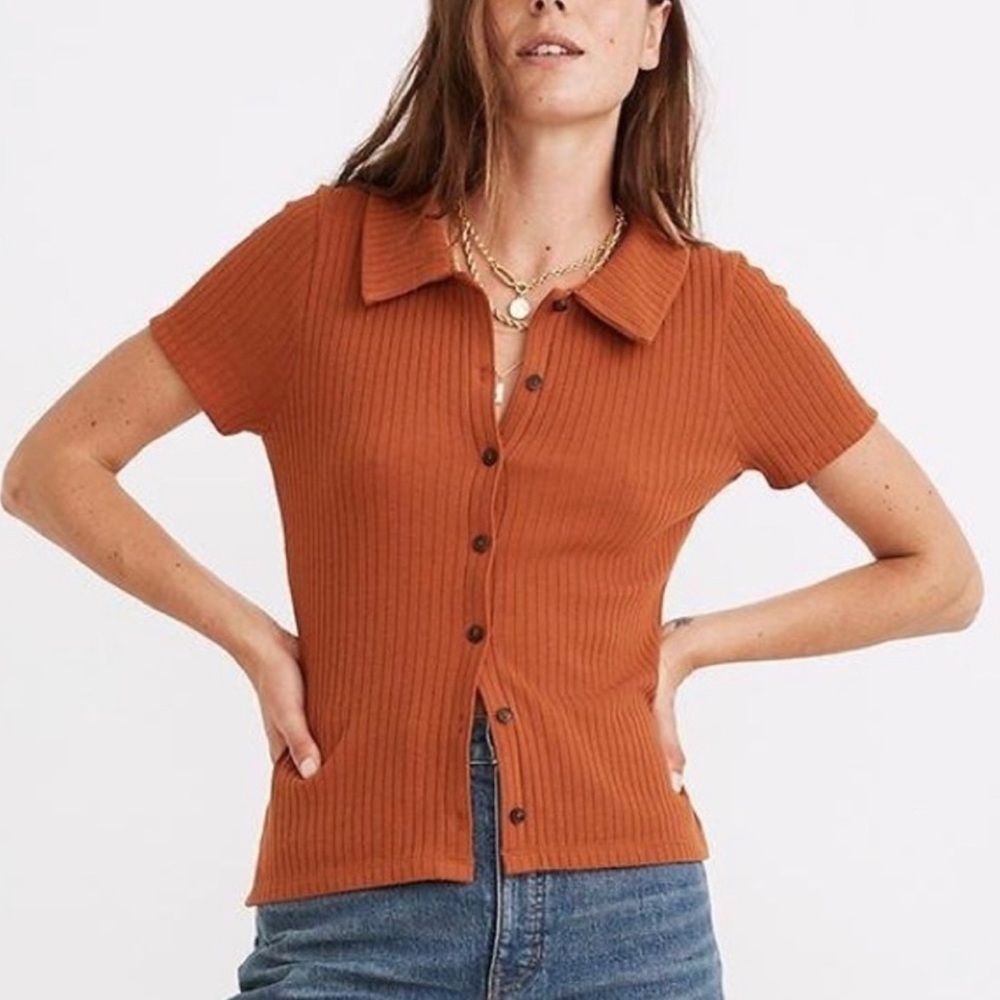 SOLD Madewell ribbed collared button up
